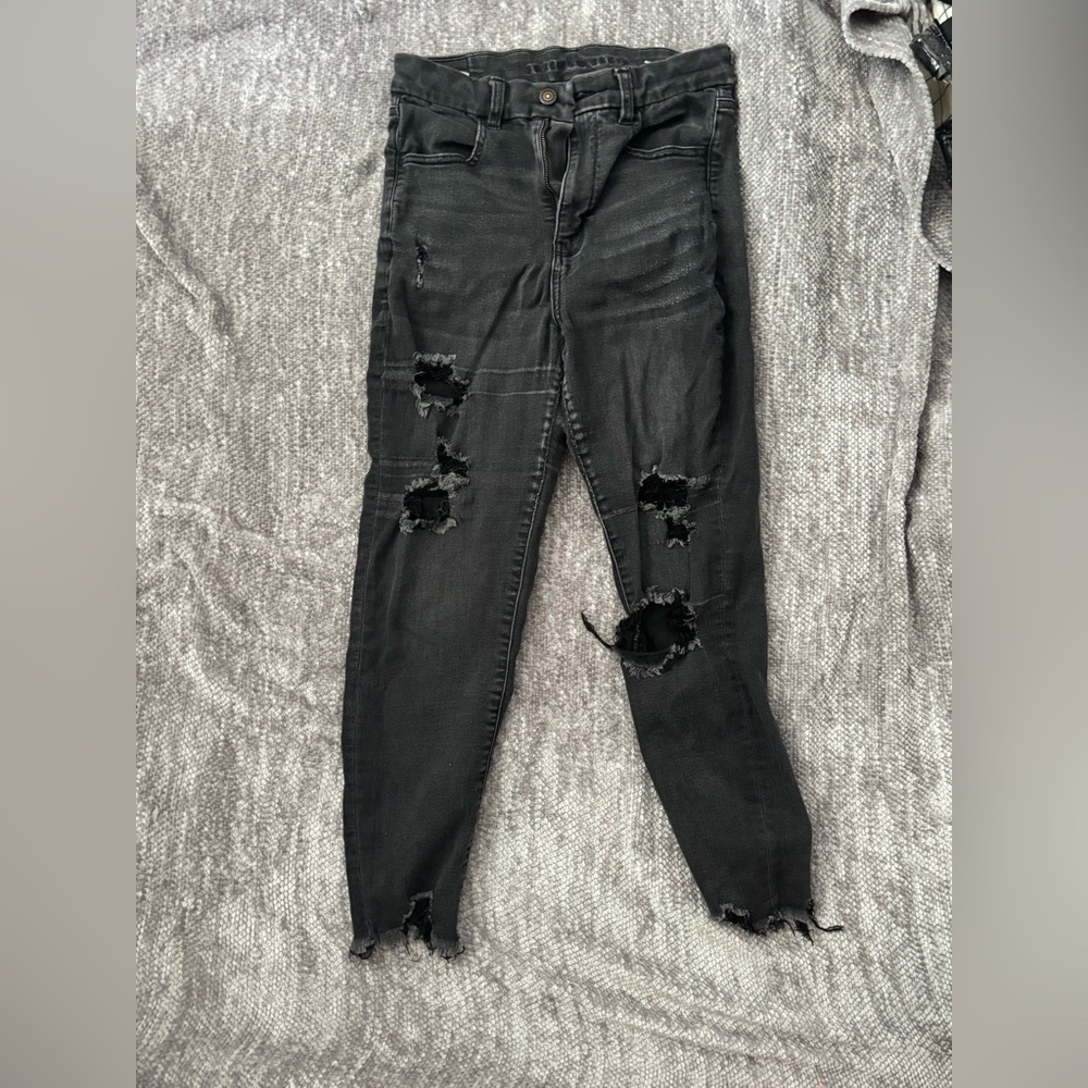 American Eagle Distressed Black Jeans